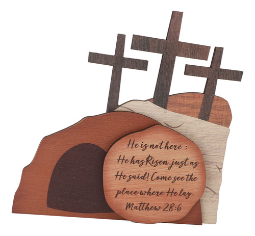 Decoración De Madera Con Escena De Resurrección De Pascua