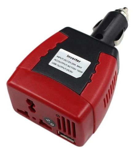 Inversor Conversor Carro 150w Pto Usb,  Dc 12v - Ac 110v