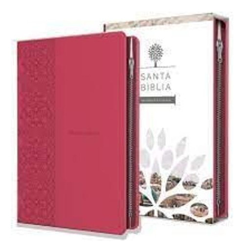 Libro Santa Biblia Rvr 1960. Piel Fucsia Reina Valera