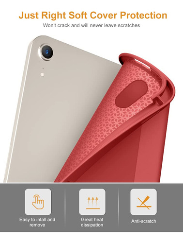 Funda Para Ipad Mini 7 2024 6 2021 Dtto Tpu Con Soporte Rojo
