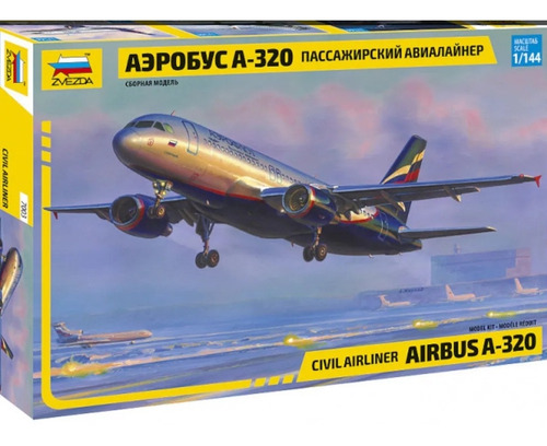 Airbus A320 Para Armar Avión Comercial 1/144 Zvezda 7003