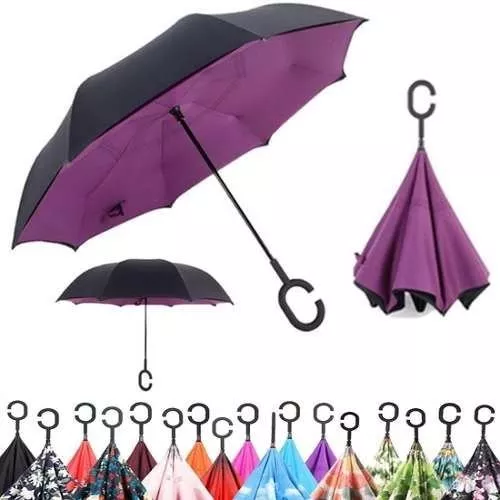 Necesario recurso impuesto 15 Paraguas Sombrillas Mayoreo Reversible Al Azar Lluvia Sol