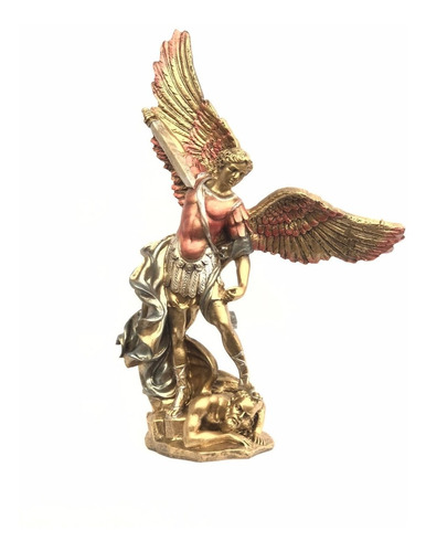 Figura Decorativa San Miguel Arcángel Dorado 35cm