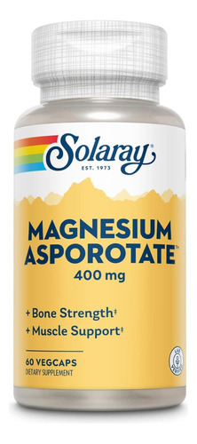 Asporotato De Magnesio 400 Mg Solaray 60 Cápsulas Veganas