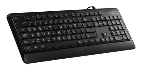 Teclado Com Fio De Letras Grandes Branco Negrito Letras