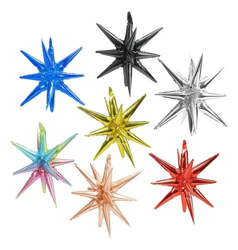 Paquete De 6 Estrellas De Picos Para Decoraciones De Globos 