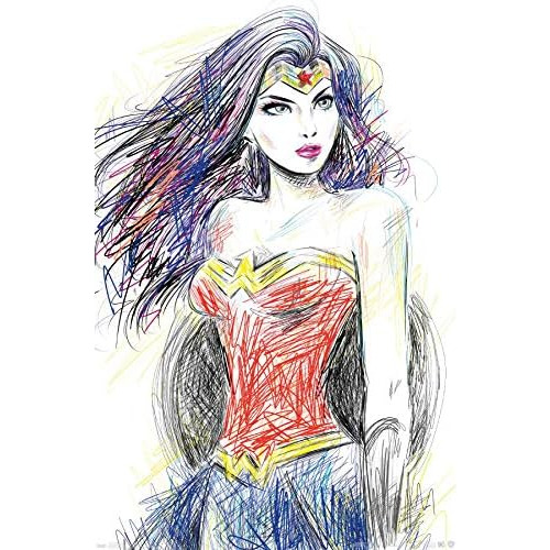 Póster De Pared De Dc Comics   Woman Sketch, 22.375  X...