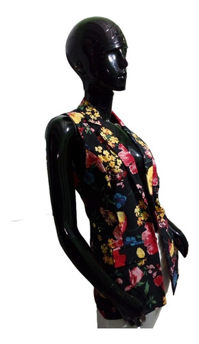 Imagen 3 de 5 de Chaleco Blazer Casual Formal Dama Juvenil Saco Estampado