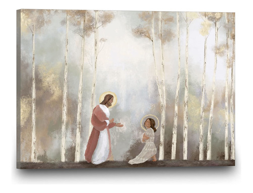 Arte De Pared De Jesus Y Mujer, Lienzo Religioso, Arte De Li