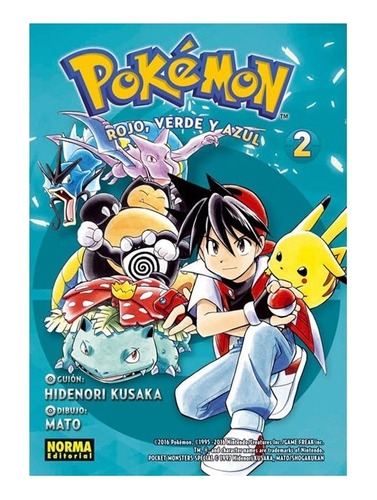 Manga Pokémon: Rojo, Verde Y Azul Volumen 2 Editorial Norma