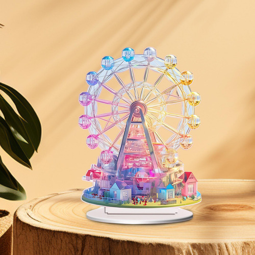 Letrero De Mesa Con Patrón De Noria De Acrílico Plano 2d,
