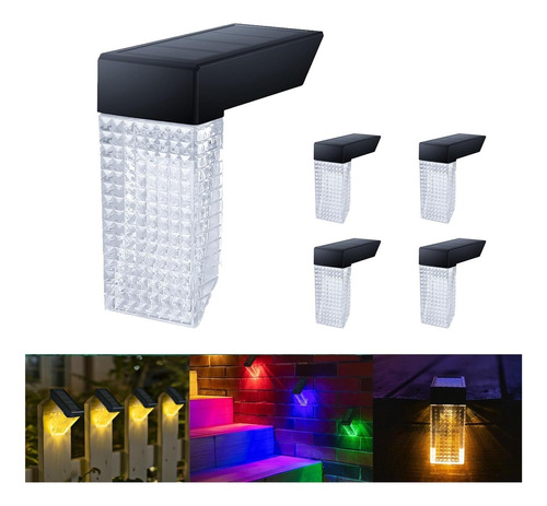 Fence Solar Lights Outdoor Waterproof, 4 Pcs 20 Lumens Led