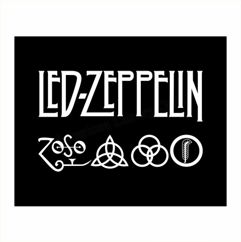 Led Zeppelin Classic Logo Poster-10 X 8  Typographic Wall A.