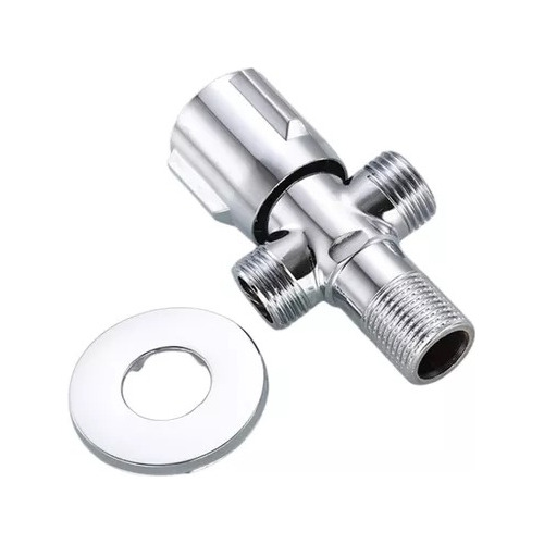 Llave Angular Doble 1/2 He En Acero Inoxidable Sus 304