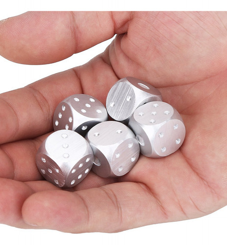 Juego De Dados Cuadrados Plateados, 5 Piezas, Aleación De Al
