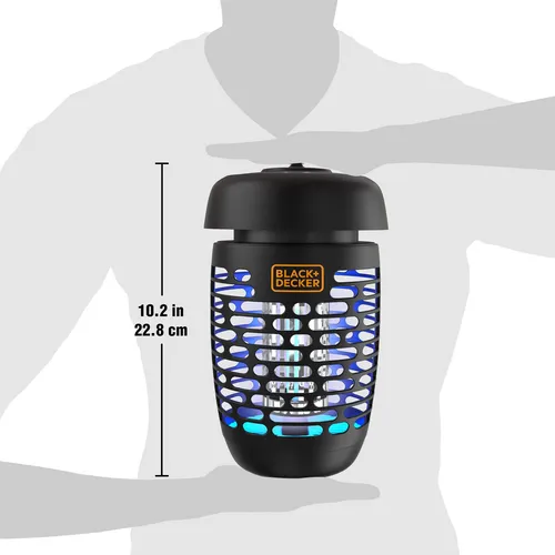 Black+decker - Repelente Eléctrico De Mosquitos, Trampas Para Moscas, Mosquitos Y Polillas Para Interiores Y Exteriores, Captador Y Exterminador De Insectos De 55.7 Metros Cuadrados De Cobertura