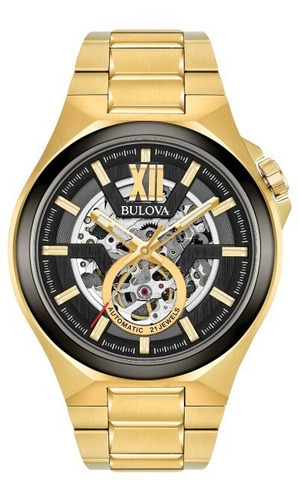 Bulova Maquina 98a178 Automatico Reloj Hombre 46mm