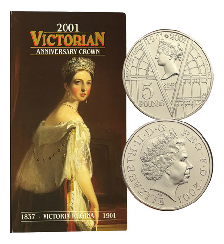 Moeda Oficial 2001 5 Libras Rainha Victoria Inglaterra