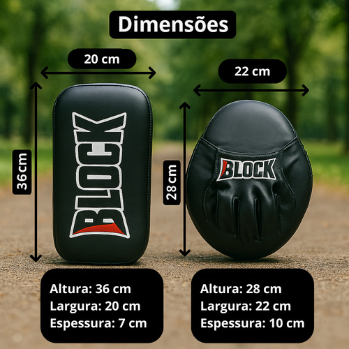 Kit Luta Aparador Chute Manopla Foco Soco Raquete Chute Alto