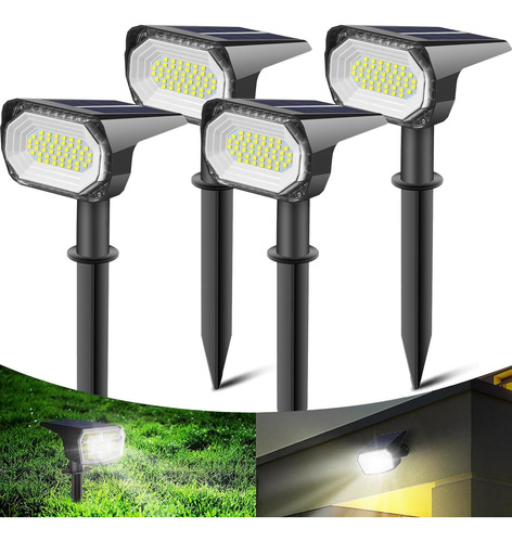 Focos Solares Para Exterior, 4 Unidades De 46 Luces Led Y 3