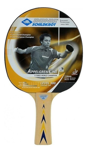 Raquete de ping pong Donic Schildkrot Appelgren 300 preta/vermelha FL (Côncavo)