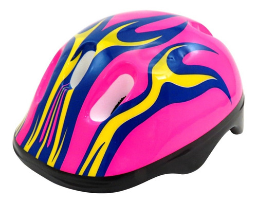 Capacete Rosa Com Led Infantil Bike Skate Patins Patinete