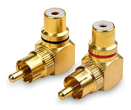 Adaptador Rca En Ángulo 90º, 2 Unidades