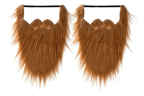 VRYNDH Set De Barba Y Cejas Falsas Autoadhesivas – Accesorios De Halloween Y Mascarada (Amarillo)