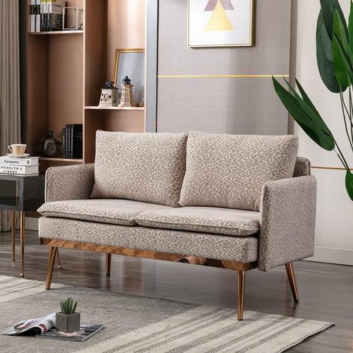 Mini Sofa De 55p Moderno Tela Color Grisleop Marca Calabash