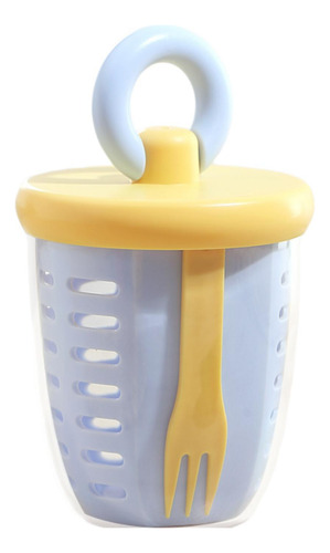 Vaso De Drenable Con Tenedor, Resistente A Fugas, De 2 Azul