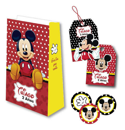 Kit Imprimible Personalizado Cumples Mickey Mouse Rojo Diney