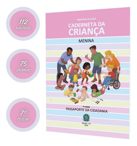Miolo Caderneta De Saúde Edição Atualizada Menina Candy 75g