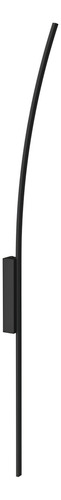 Arandela De Parede Grande Linear Preta 100cm Curva