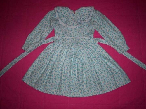 Vestido Floreado Con Cuello Y Lazo Niña 2 Años