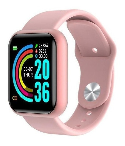 Imagen 1 de 10 de Smartwatch D20 Y68 Rosa Original Versión 2022