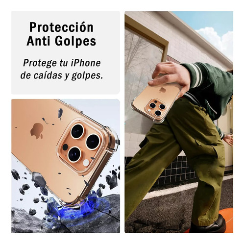 Funda Iphone 16 Pro Antigolpes Reforzada + Vidrio Templado Transparente Iphone 16 Pro