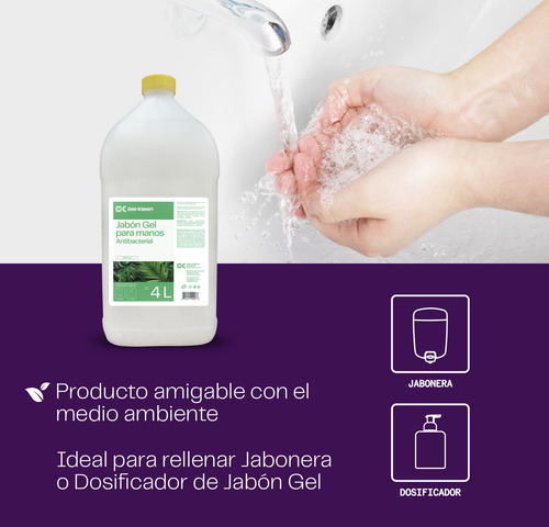 Jabón Antibacterial Gel Manos 4 Litros Placer Tropical