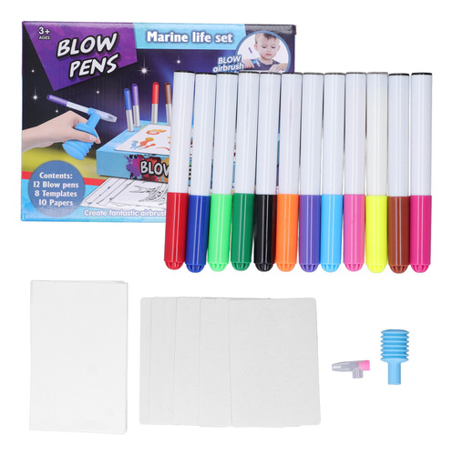 Bolígrafos De Colores Blow Para Niños, 8 Plantillas De Dibuj