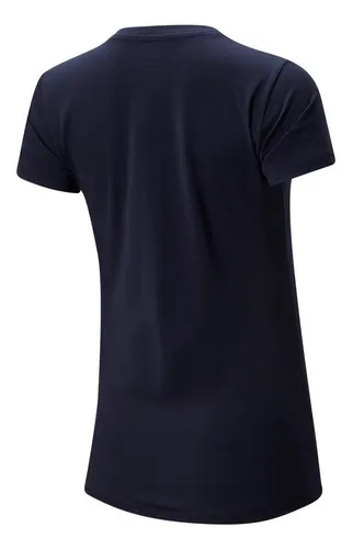 Camiseta New Balance Essentials Stacked Para Mujer-azul