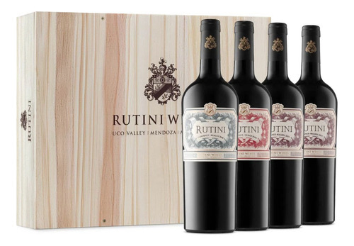 Vino Rutini Estuche Madera X4 Edición Limitada Cabernet Box