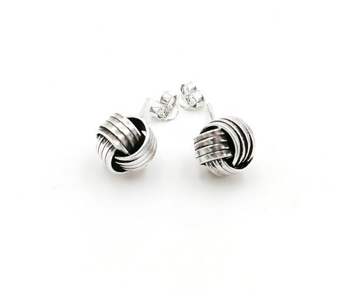 Caravanas Nudos Bolita De 8 Mm En Plata 925 . Inspira Joyas