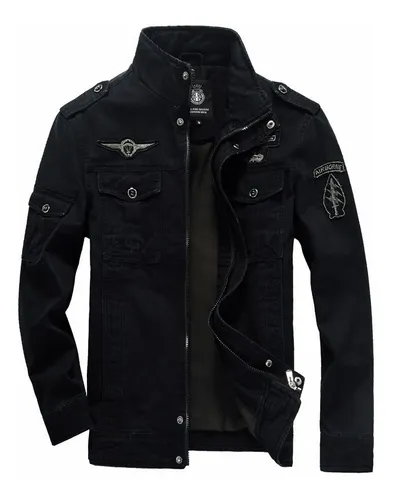 Chamarra Militar Negra MercadoLibre