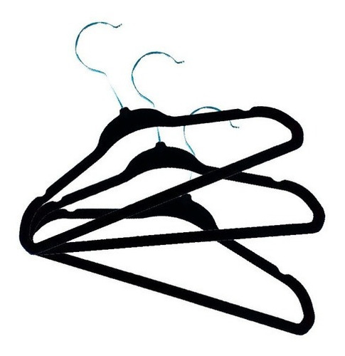 Imagen 3 de 4 de Set X 24 Perchas Terciopelo Negras Beige Gris Ultralivianas Y Delgadas