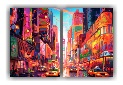 100x65cm Dos Canvas Alta Calidad Barato Vibrant New York Cit