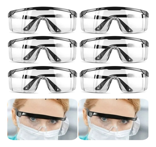 6piezas Lentes Gafas De Protección Industrial Antiempañante 