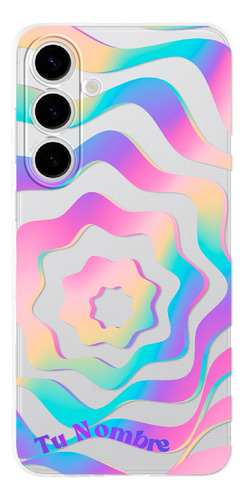 Funda Para Galaxy Para Mujer Curvas Colores Con Tu Nombre