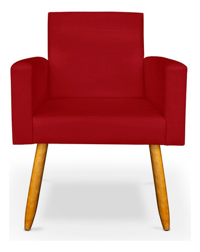 Poltrona Decorativa Cadeira Escritório Recepção Laviniadecor Cor Vermelho