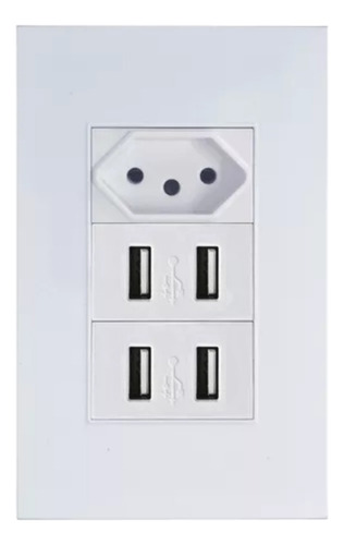 Tomada Parede Dupla Entrada Usb Bivolt Moderno Tecnologia Cor Modelo6