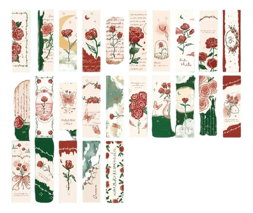 Mini Block 40 Stickers Rosas Scrapbook , Collages , Journal
