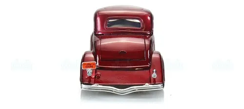 Ford Coupe 1934 Coleccionable Qp Motormax 73217 Escala 1/24 Color Vinotinto